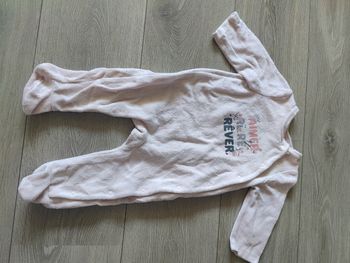 Pyjama velours rose pâle "Aimer, Rire, Rêver" - Tape à l'œil - 6 mois