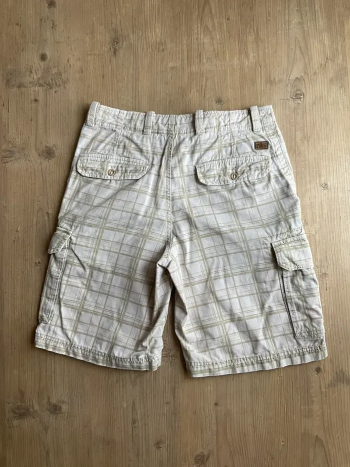 Short cargo crème à carreaux beiges pour homme Izod taille W32 FR42 455 - photo numéro 2
