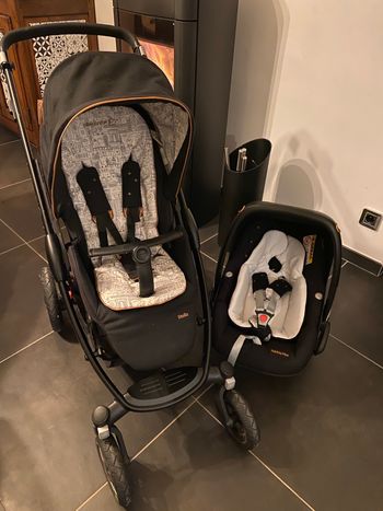 Poussette stella et cosy pebble plus