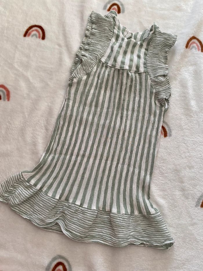 Robe fille rayée à volants 💚 3 ans - photo numéro 2