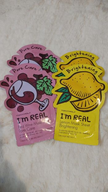 Lot de 4 masques coréen Tony Molly red wine et lemon