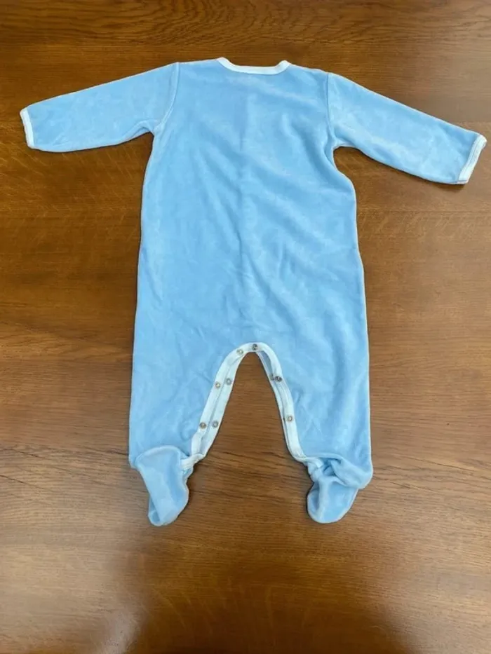 Pyjama petit bateau molletonné bleu ciel 12 mois - photo numéro 6