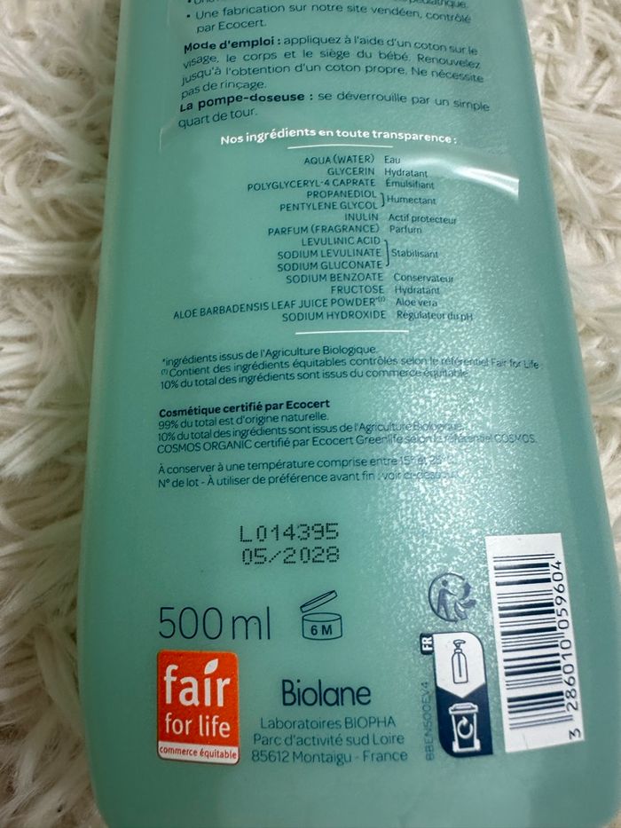 Eau nettoyante bio Biolane - photo numéro 3