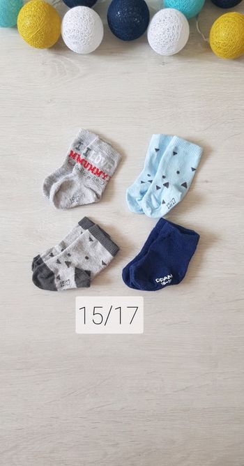 Lot 4 paires chaussettes 15/17