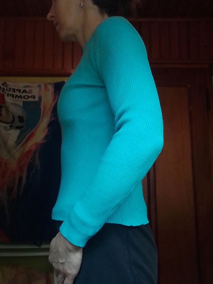 Pull femme bleu turquoise Pimkie - photo numéro 4