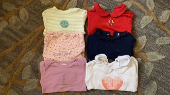 Lot de 6 bodies manches longues fille 6 mois