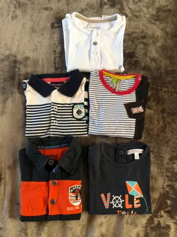 Lot de 5 t-shirts à manches courtes 12 mois