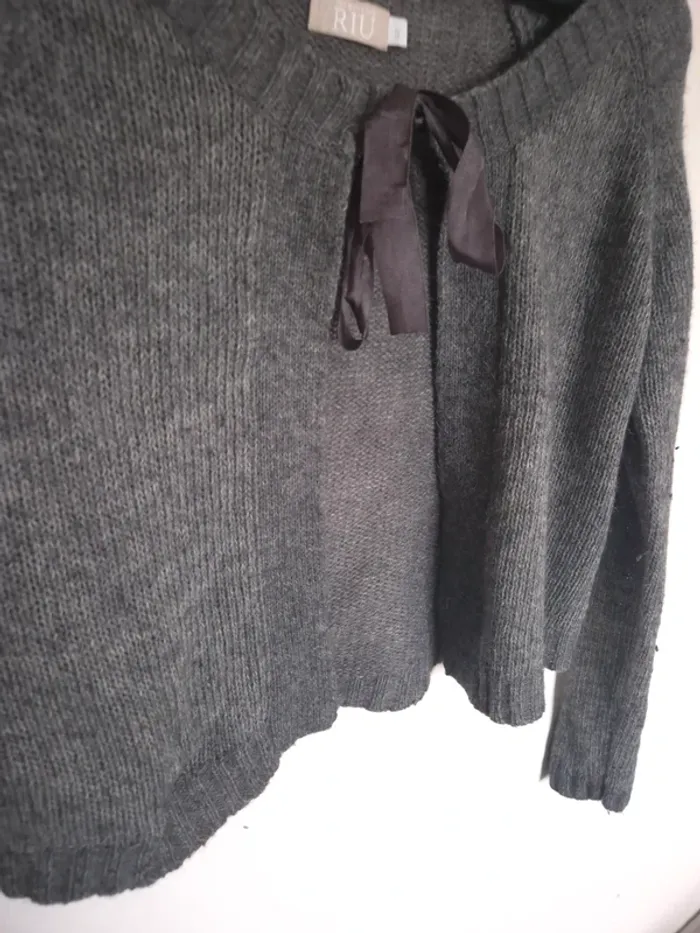 boléro cardigan laine gris jacqueline riu taille s - photo numéro 5