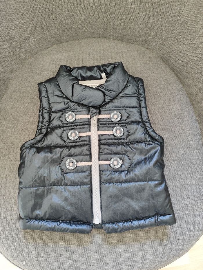 Doudoune sans manches grise anthracite 6 mois IKKS