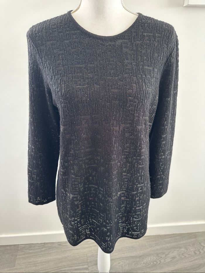 Pull en laine mérinos noir et doré Mamut vintage t40 l
