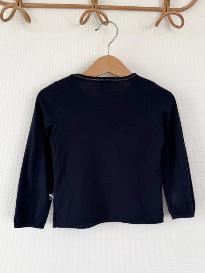 Petit Bateau - Teeshirt manches longues bleu marine 3 ans - photo numéro 2