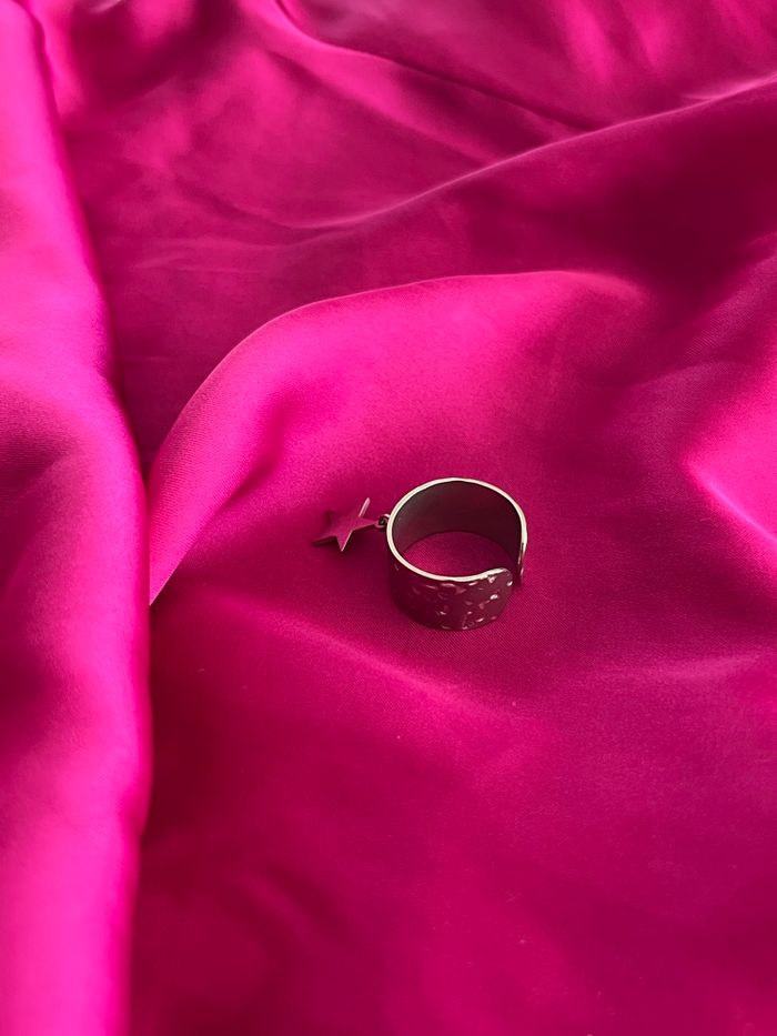 Bague argentée tendance acier inoxydable