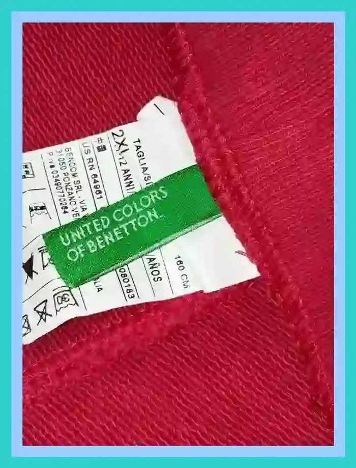 Bas jogging Benetton Italia rouge bordeaux garçon 11 à 13 ans  7474785611 - photo numéro 4