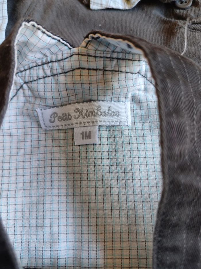 Lot salopette + polo + pantalon assortis Petit Kimbaloo+ t-shirt manches longues en 1M - photo numéro 5