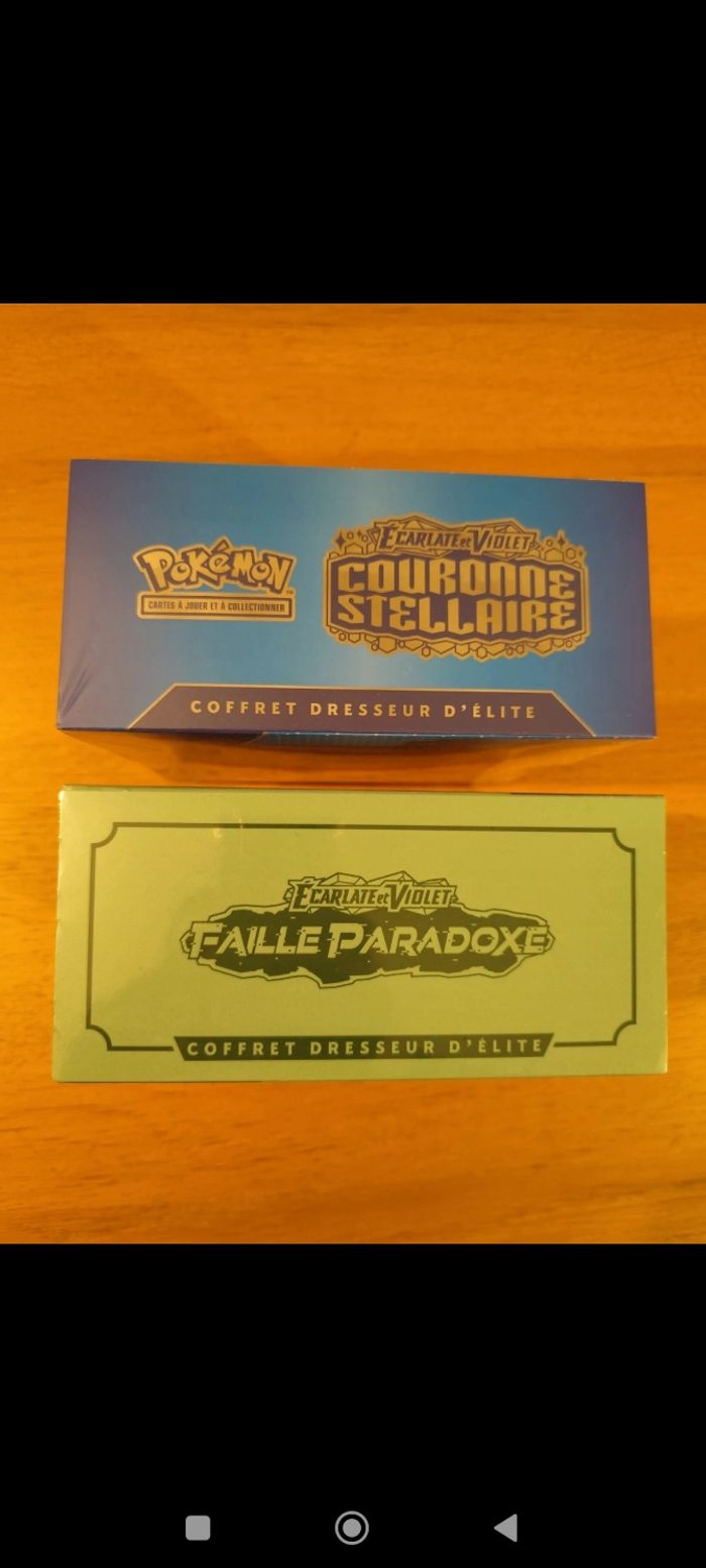 Duo ETB cartes Pokémon couronne stellaire faille paradoxe EV4 EV7 coffret dresseur d'élite - photo numéro 5