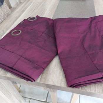 Paire rideaux taffetas prune