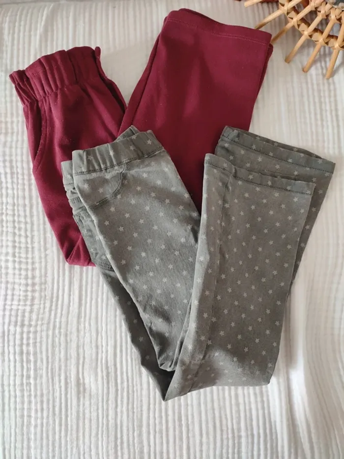 Lot de 2 pantalons fille – 6 et 7 ans