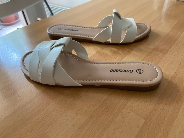 Mules blanc Graceland cuir taille 38 neuf - photo numéro 3