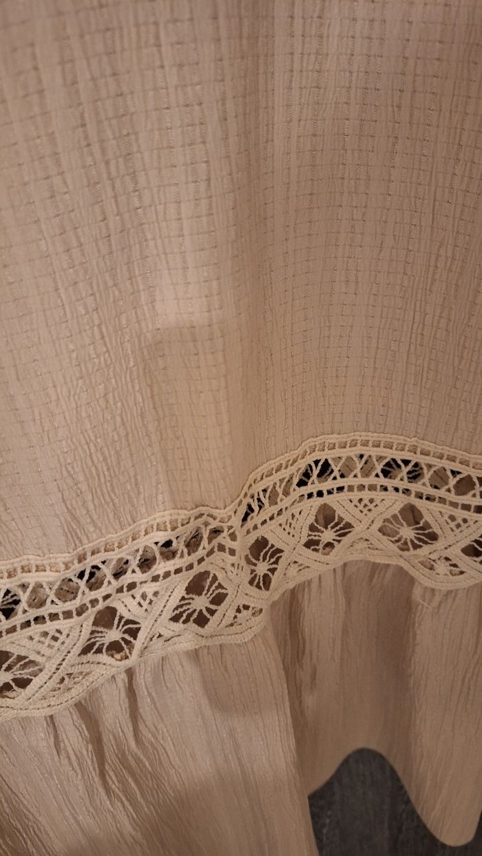 Robe longue sans manches beige à dentelle - photo numéro 6