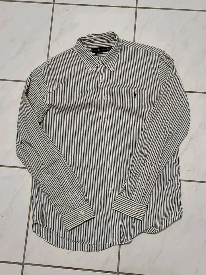 Chemise Ralph Lauren rayée noire et blanche – Slim Fit – Taille XL - photo numéro 3
