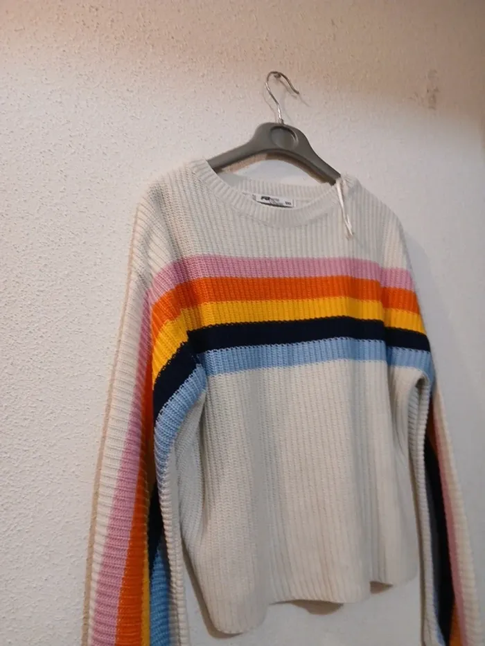 Sweat blanc /multicolore " FB sisters " taille xxs - photo numéro 2