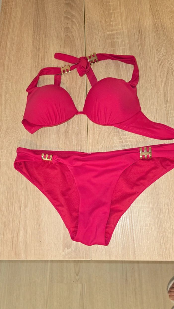 Maillot de bain 2 pièces rouge-gorge
