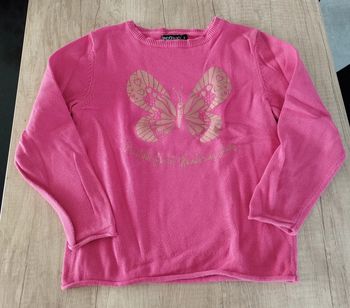 Pull fin fille rose foncé papillon 🦋 taille 6 ans In Extenso