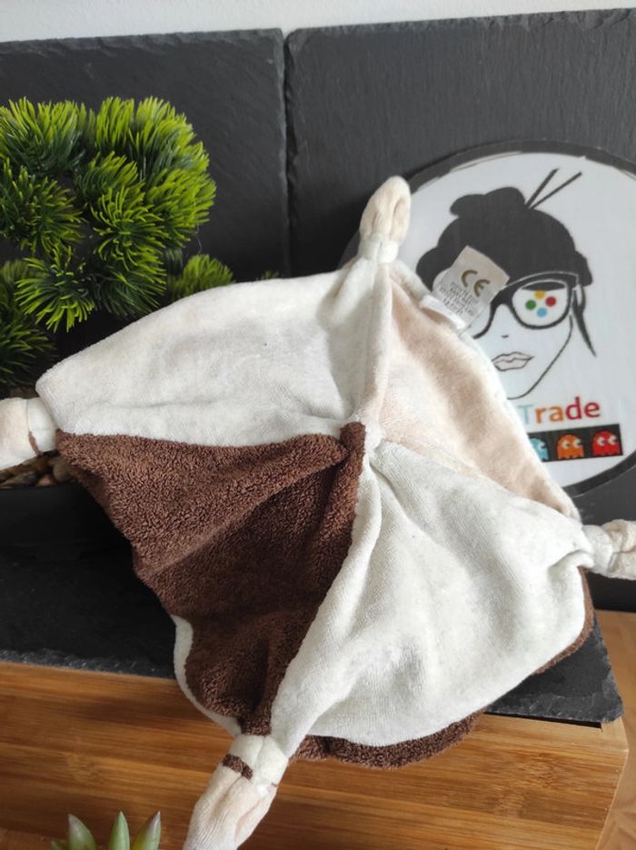 Doudou Knuffel Comforter Ours Baby Nat Marron Orange Empreinte  #geektradedoudou - photo numéro 2
