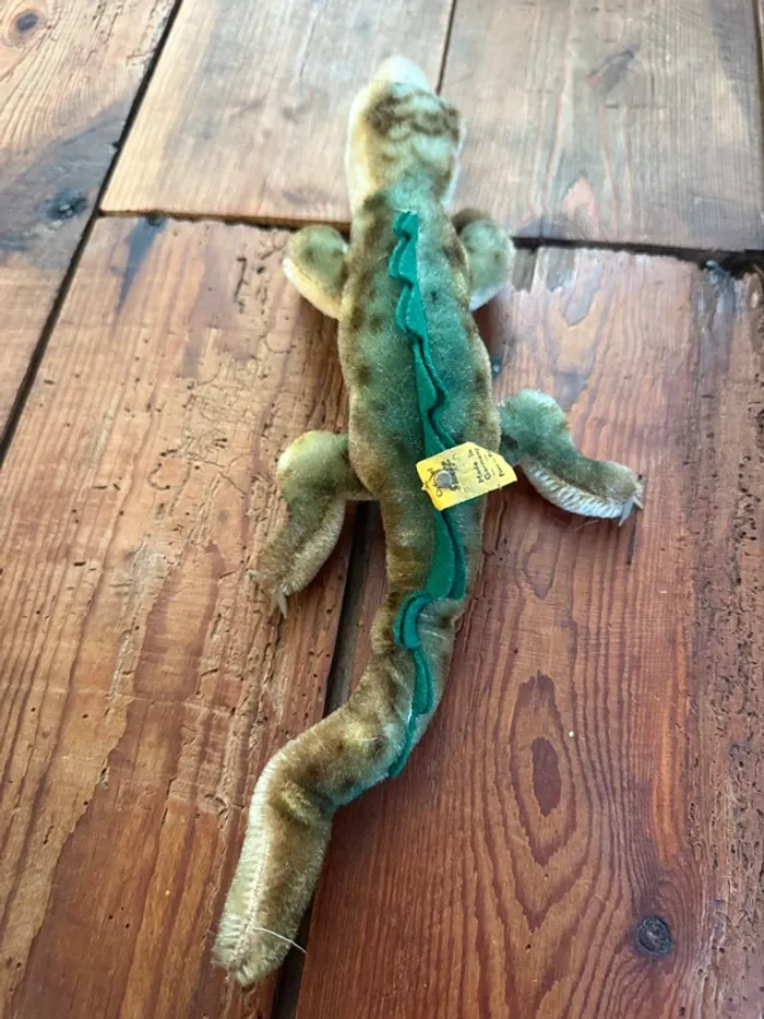 Peluche ancienne Steiff crocodile 32cm alligator 231500 Gary vert - photo numéro 3