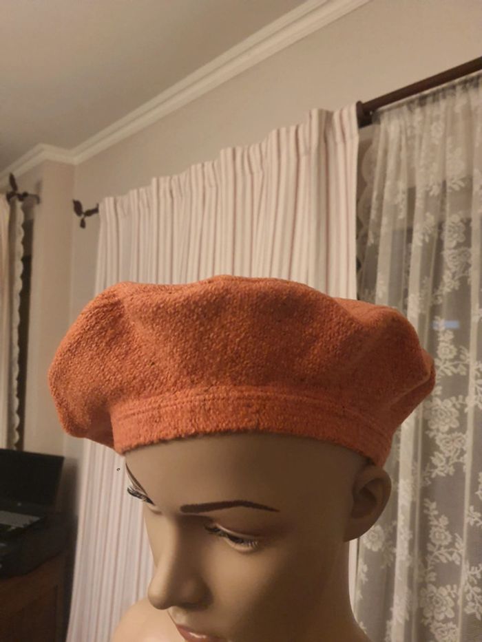 Béret Sugar laine/coton couleur corail 56cm - photo numéro 5