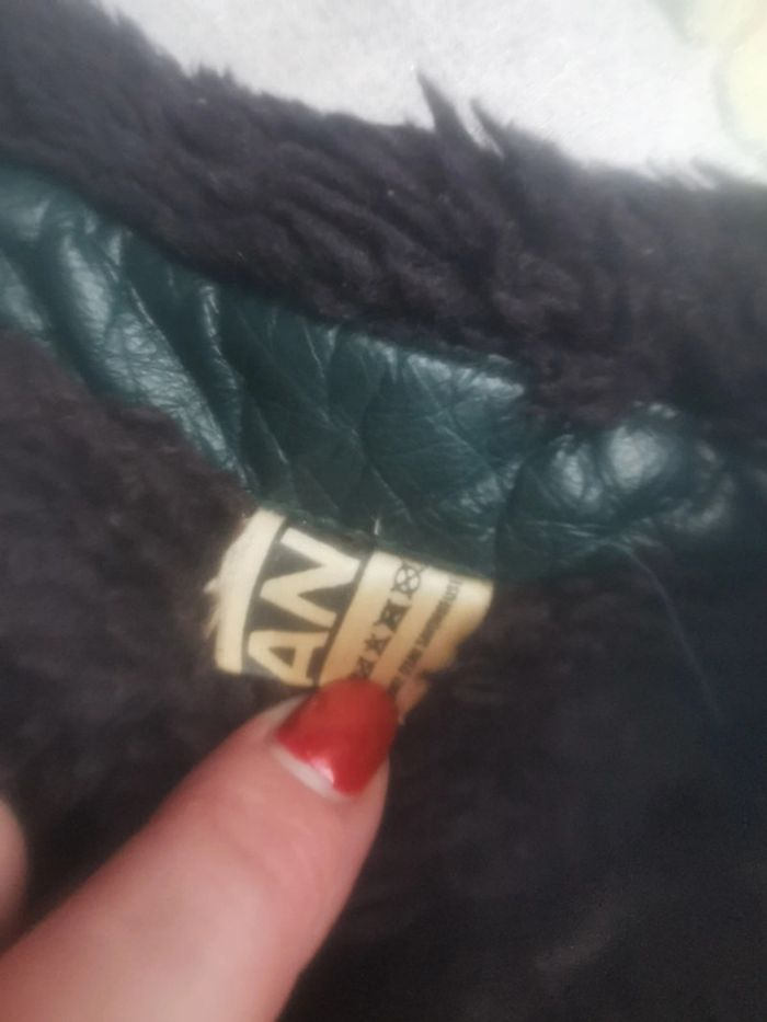 Bombers aviateur cuir enfant vintage vert fonce - photo numéro 12