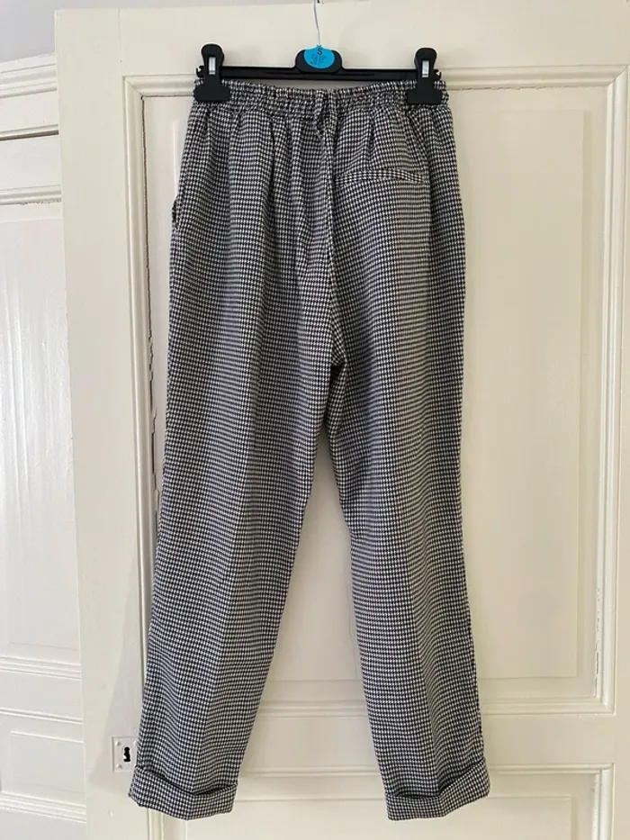 Pantalon carotte motifs pieds de poules bershka M - photo numéro 5
