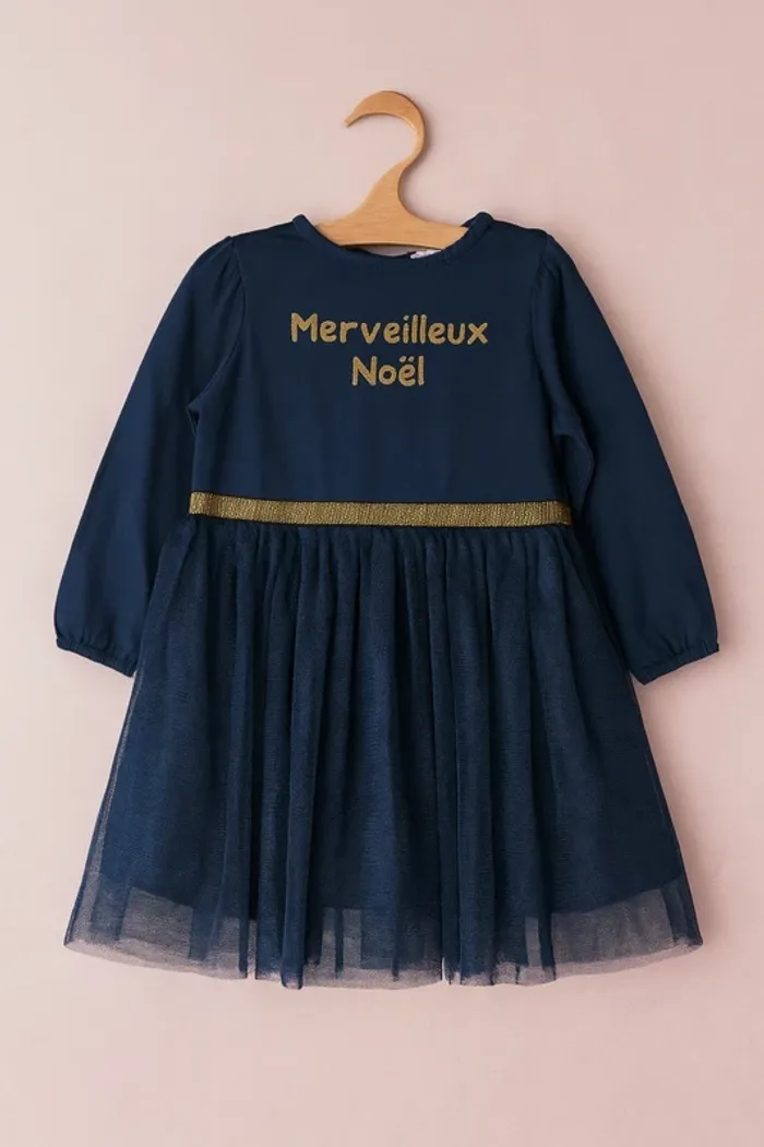 Magnifique robe bleue marine de Noël