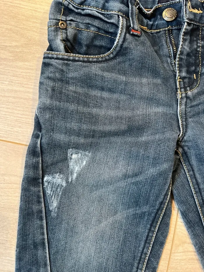 Bermuda Jean, style usé taille réglable - photo numéro 2