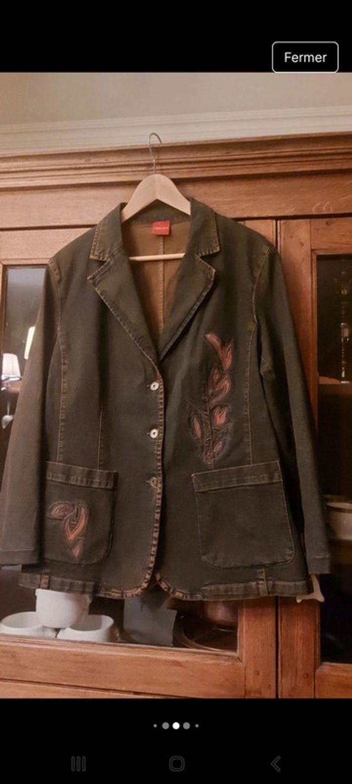 Veste en Jean marine et marron Olsen fr 46 - photo numéro 3