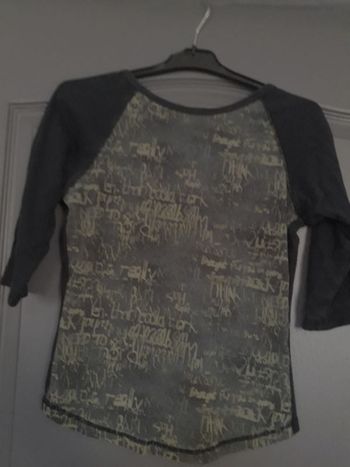 Tee-shirt M3/4 noir & gris 36/S - Cache-Cache