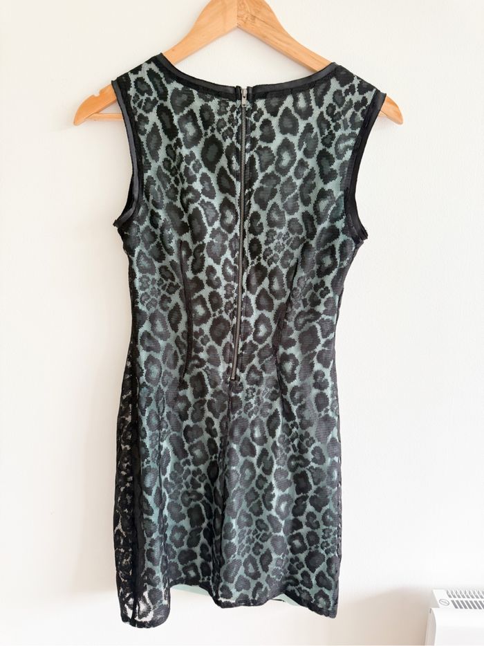 Robe moulante noir turquoise mango taille 36 S - photo numéro 4