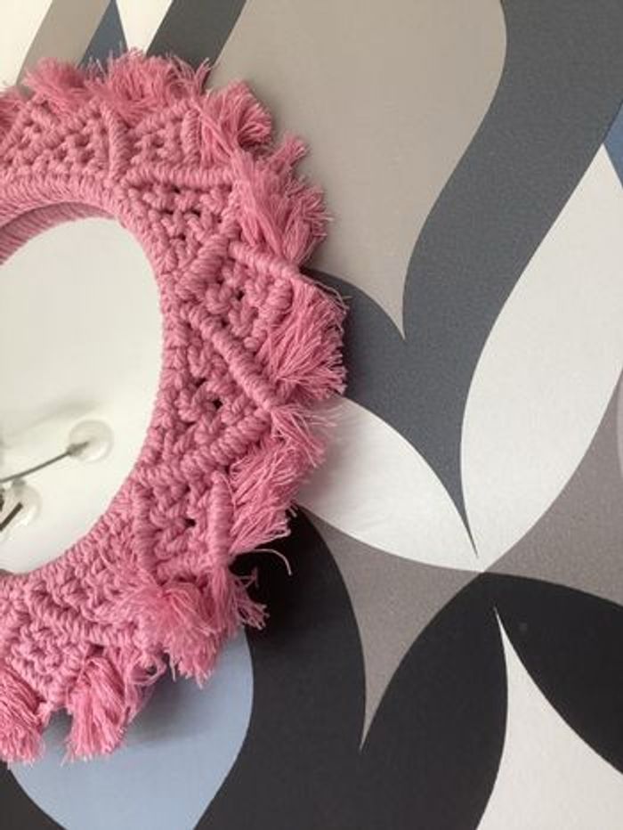 Miroir couronne macramé - photo numéro 3