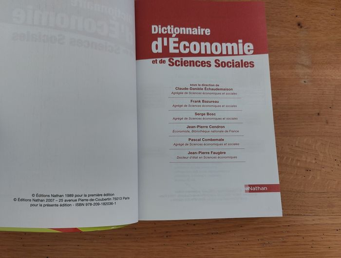 Dictionnaire d'économie et de sciences sociales - Nathan - photo numéro 2