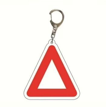 Porte-clés Squid game triangle rouge grand modèle