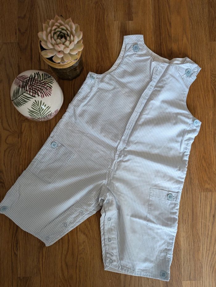 Salopette Jacadi - Rayures bleu ciel et blanc