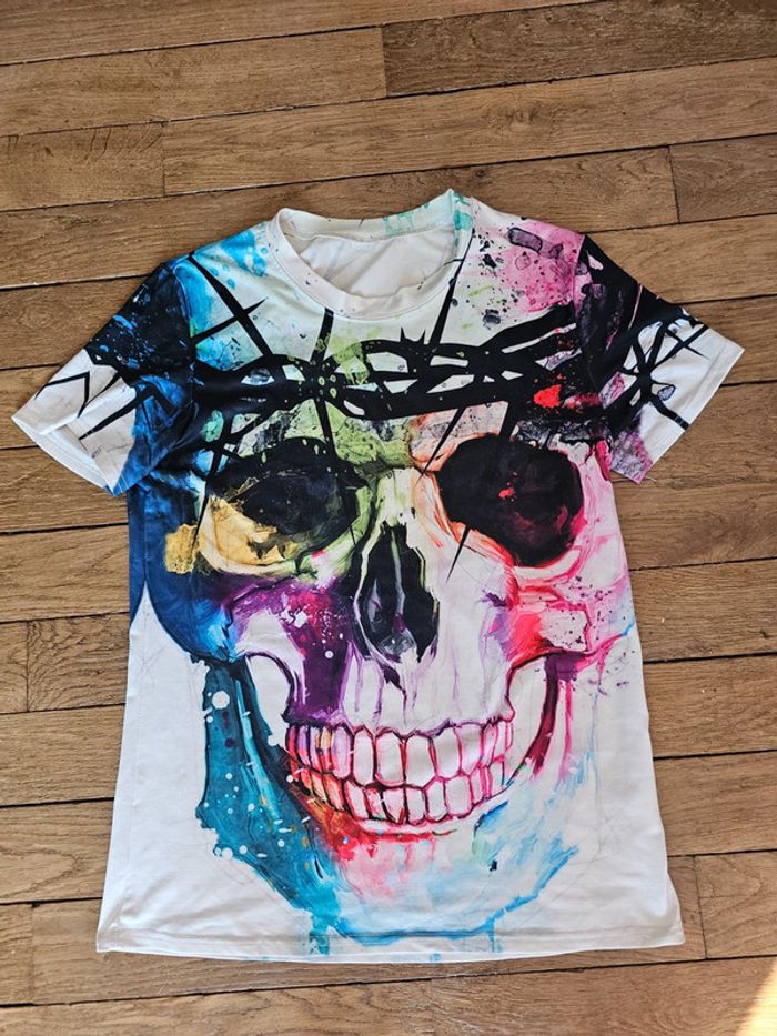 Tee-shirt tête de mort manches courtes