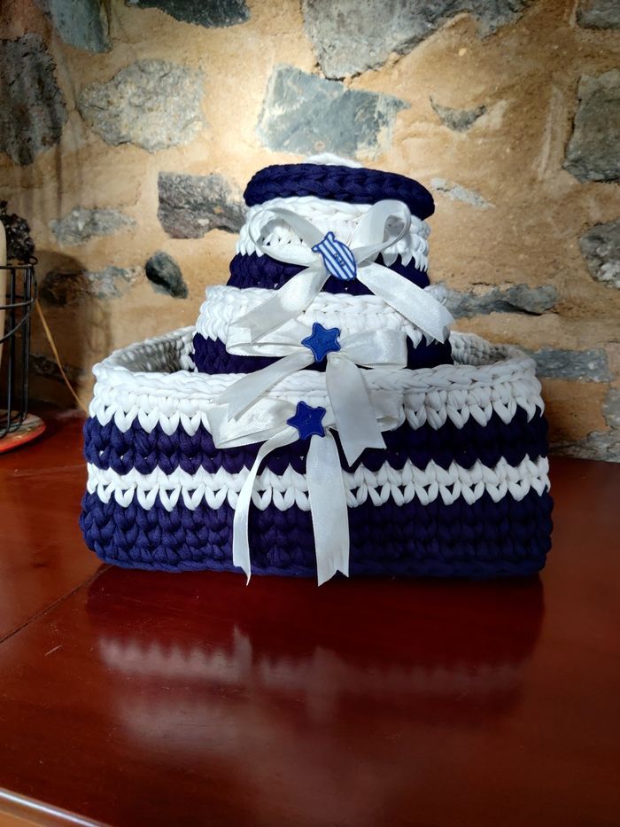 Pack de paniers de rangement en Trapilho pour bébé