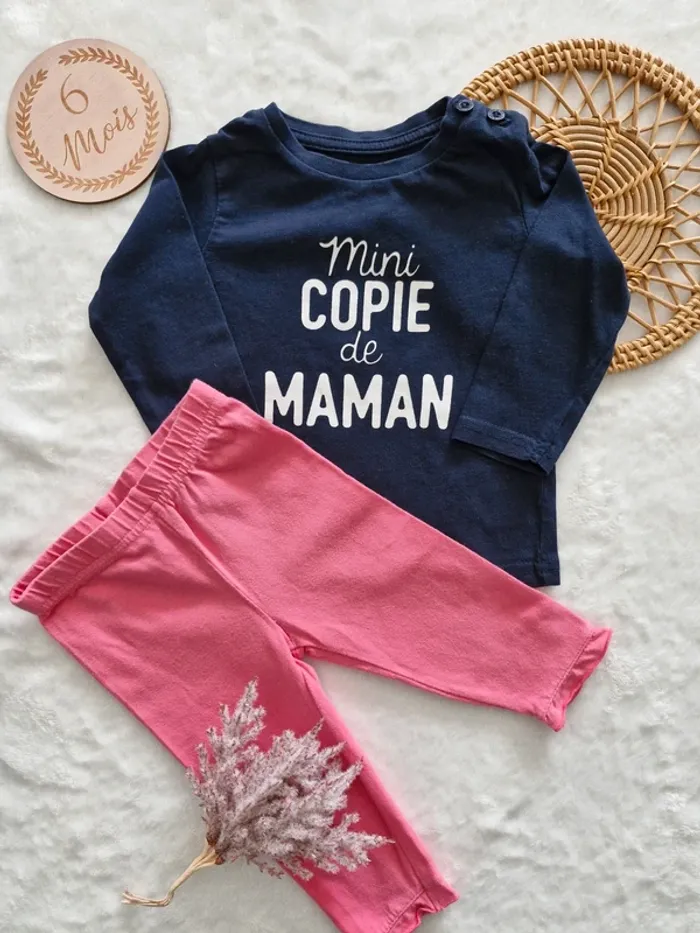 Ensemble T-shirt manches longues et legging 6 mois