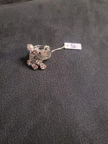 Bague en argent taille 52 neuve rose