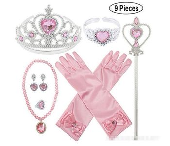 Lot accessoires princesse rose, couronne, baguette, gant, bijoux Taille 3-6ans