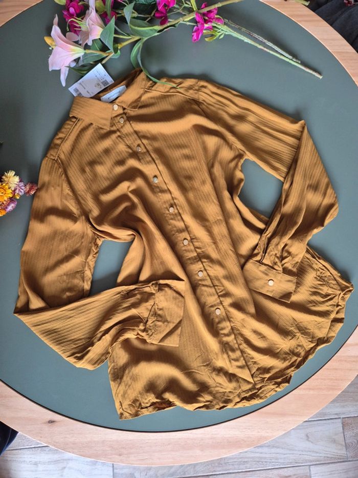 Chemise jaune moutarde, taille 38, camaieu
