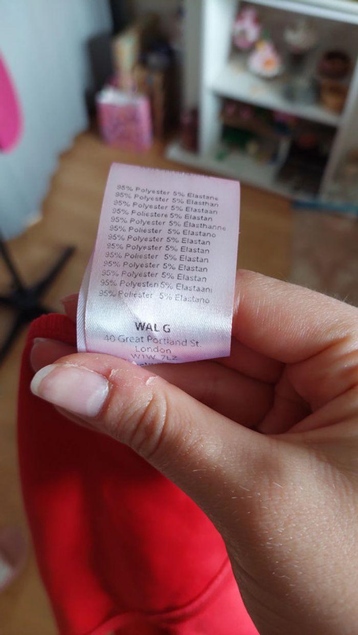 Robe Rouge Décolleté V et Fente Glam -taille S - WalGpetite - photo numéro 7