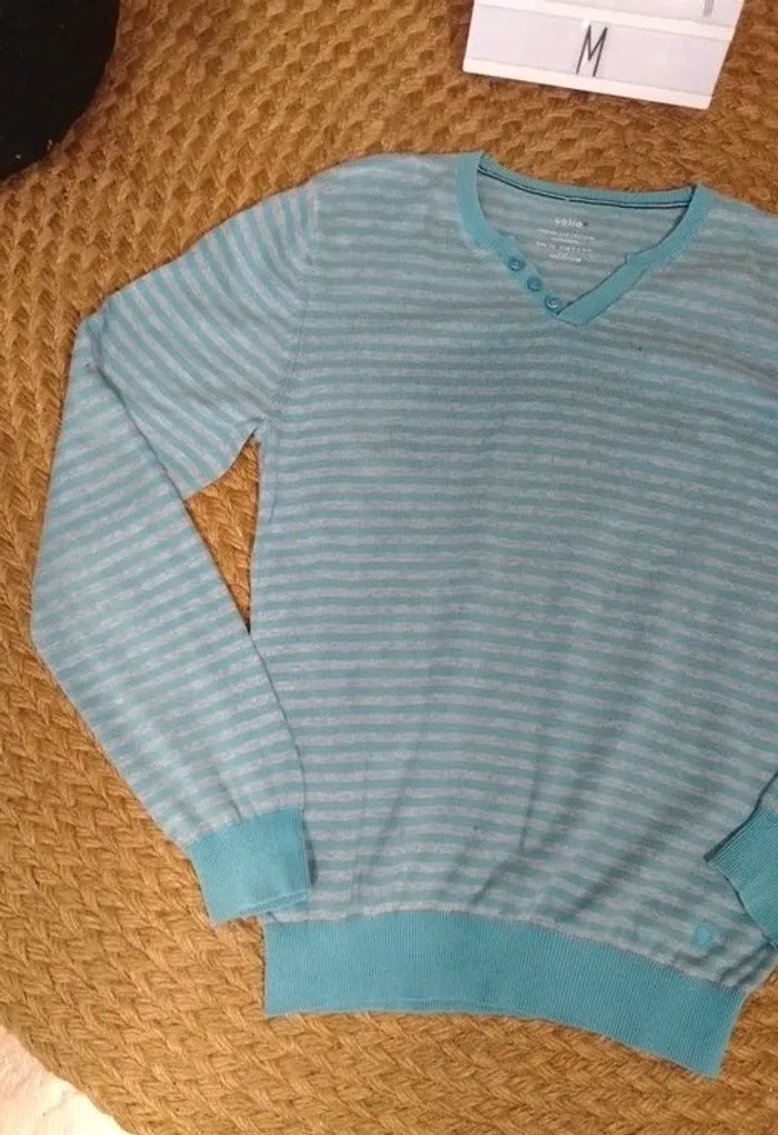 🧥 pull fin à rayures Célio taille M - 100% coton - photo numéro 3