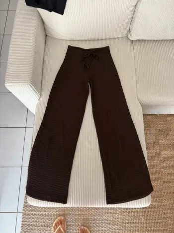 Pantalon fluide Zara marron chocolat